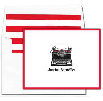 Retro Typewriter Folded Note Cards
